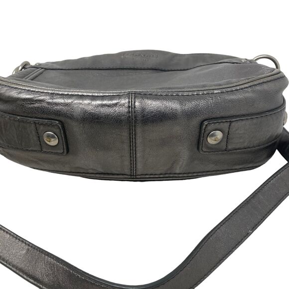 Coach EST 1941 Zoe Hobo Handbag Leather Pewter Silver 11x9x3.5 Metallic - Picture 12 of 14